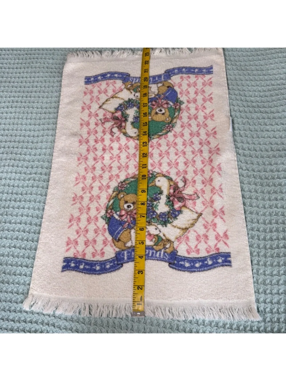 Vintage Cannon 2 Kitchen Hand Towels Fringe Cottage Granny Goose Embroidered 90s
